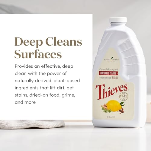 Image of Young Living Thieves Household Cleaner Refill - 64 fl oz - All-Surface Home Cleaner - Plant-Based - Pet-Safe Formula - Water and Essential Oil Infused