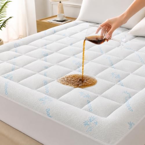 Premium Padded Bamboo Mattress Protector Topper Twin Size