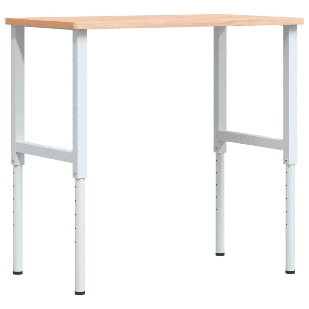 Banco da lavoro, 100 x 60 x 71,5-98 cm, in legno massello di faggio, rettangolare