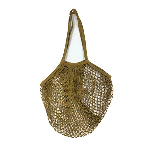 String Shopping Bag, Cotton Reusable Grocery Mesh Bags Portable Net Shopping Mesh String Bag for Fruit, Vegetables Storage (Brown,2PCS) — image 1