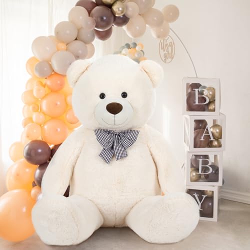 Image of MaoGoLan Giant White Teddy Bear Stuffed Animal 6 Feet,Soft Cuddly Smiling Face Big Life Size Valentines Teddy Bear Plush Gift for Boyfriend Girlfriend,Brithday