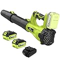 Leaf Blower, SIXCRAFTSMEN 21V Leaf Blower Cordless with 2 x 3.0Ah Battery and Fast Charger, 6-Speeds,Electric Blowers with Extension Tube for Patio, Lawn,Yard,Garage,Blowing Leaves,Dust,Snow