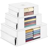3 Pcs Cashmere Sweater Storage Bags Organic Cotton Clothes Organizer Large Breathable Garment Bag for Wool Sweaters Clothing Closet Storage Protection