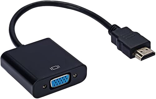 Zuya Adaptador HDMI a VGA, convertidor de adaptador HDMI a VGA chapado en oro, Full HD 1080P, tarjeta de video externa, adaptador de monitor
