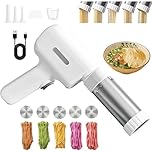String Hopper Maker Electric,Idiyappam Maker Electric,Portable Household Handheld 5-in-1 Cordless Pasta Maker Machine,with 5 Interchangeable Molds, Noodle Maker Machine for Making Spaghetti Linguine