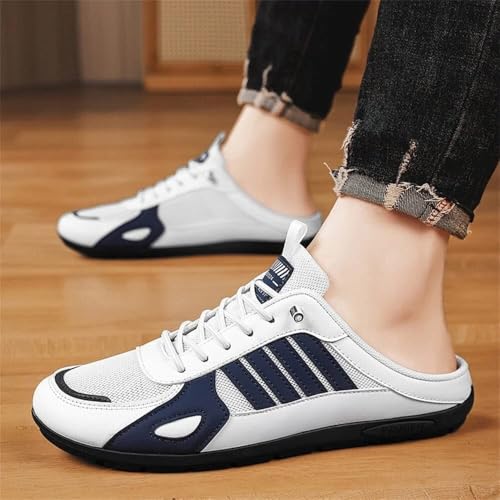 Image of BLUE POP Men's Half Shoe Sneaker Mules, Lace-Up Backless Loafers