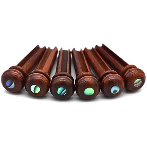 Vencetmat Cocobolo Guitar Bridge Pins, Vintage Style, Slotted, Green Abalone Dot Inlaid. Cover