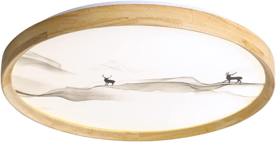 Plafonnier LED Bois Massif Scandinave Luminaire Encastré Minimaliste 51x6cm
