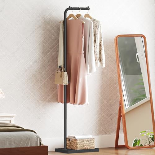 YATINEY Garderobenständer, freistehender Kleiderständer, Jackenständer, Garderobe mit 3 Haken, modern, für Eingangsbereich, Wohnzimmer, Schlafzimmer, Kleiderschrank, Schwarz XYM01BB