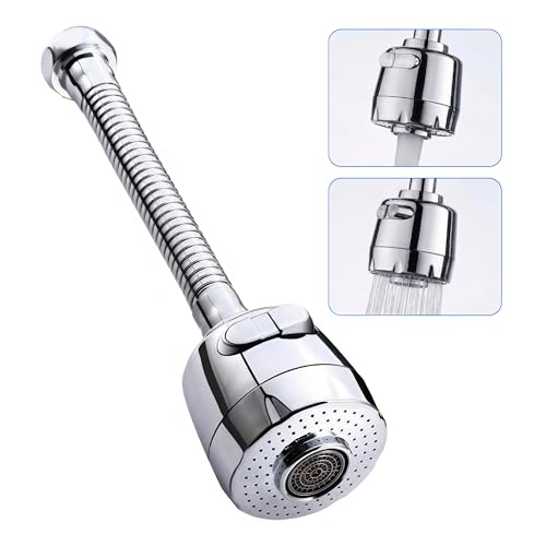 Image of Amazon Basics Tap Extension For Kitchen Sink | Flexible Water Filter For Sink Tap For Kitchen Basin | Faucet Extender For Taps with |Kitchen Accessories Items For Home Pack of 1