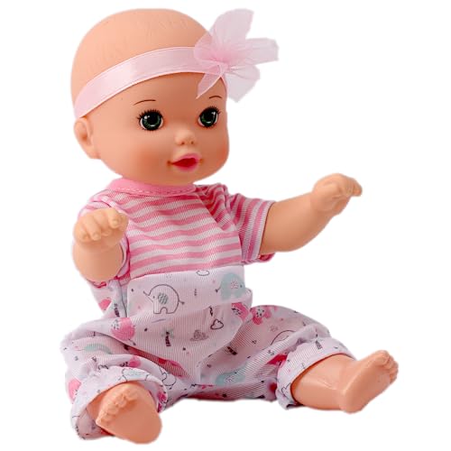 Muñeca niña con diadema rosa de 8 pulgadas miniatura 1