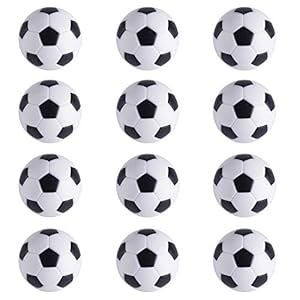 RAYNA GAMES 12 Stück Kickerbälle, reguläre Größe, Tischfußball (32mm, Shwarz)
