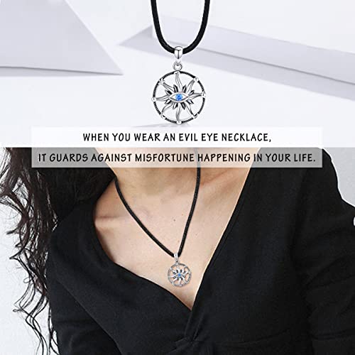 Evil Eye Necklace Women 925 Sterling Silver Evil Eye Pendant Nazar Necklace Amulets For Witchcraft Protection Men Evil Eye Necklace Silver Plated Mal De Ojo Jewelry Wicca Charms Blue Evil Eye De Plata 925 Bad Eye Protection Necklace Negative Energy Third Eye Pendant Sun Star Moon Witchy Necklace Good Lucky Amulet Evil Eye Collier Women Amulet For Protection From Evil Eye Wiccan Ward Off Devil Eyes Pagan Witch Ojo Turco Protection Pregnant Women Protection Piritual #TOP4