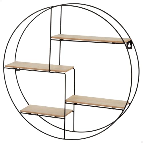AKTIVE MAX Home Estantería de Pared, D50x10 cm, Peso máximo 4 kg, Redonda, con 4 baldas, Diseño Decorativo metálico, con Estructura Circular, para Colgar, Salón, Dormitorio, Oficina (18475)