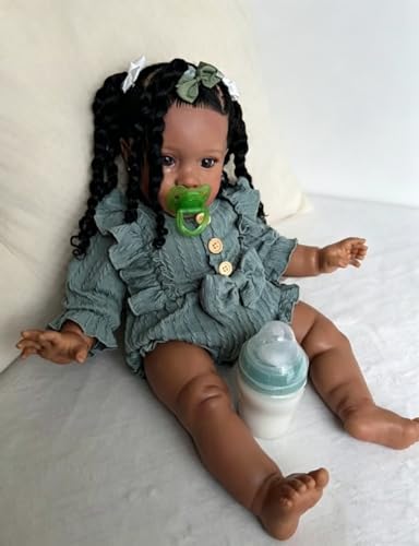 Muñeca Reborn Toddler Niña 66 cm Realista Piel Oscura miniatura 5