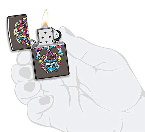 Encendedor Zippo diseño Skull Black Ice miniatura 4