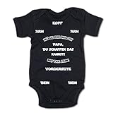 G-graphics Papa du schaffen das Kannst! Möge die Macht mit Dir Sein! Baby-Body (250.0202) (0-3 Monate, schwarz)