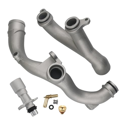 omoZone Upgraded Aluminum Coolant Outlet Pipes Kit Compatible with Jaguar,Land Rover Range Rover Sport LR4 3.0L V6/5.0L V8 Replaces LR092992 LR028136 LR049990