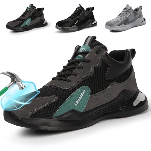 Image of LAoutun Steel Toe Shoes for Men Women Safety Work Shoes Indestructible Steel Toe Sneakers Lightweight Work Shoes Toe Shoes