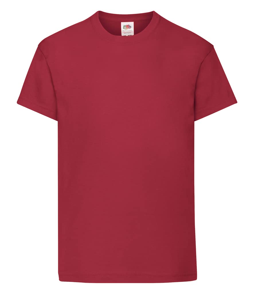 Fruit of the Loom Kids Original T Shirt - 21 Colours / Age 3-15 - Brick Red - 34