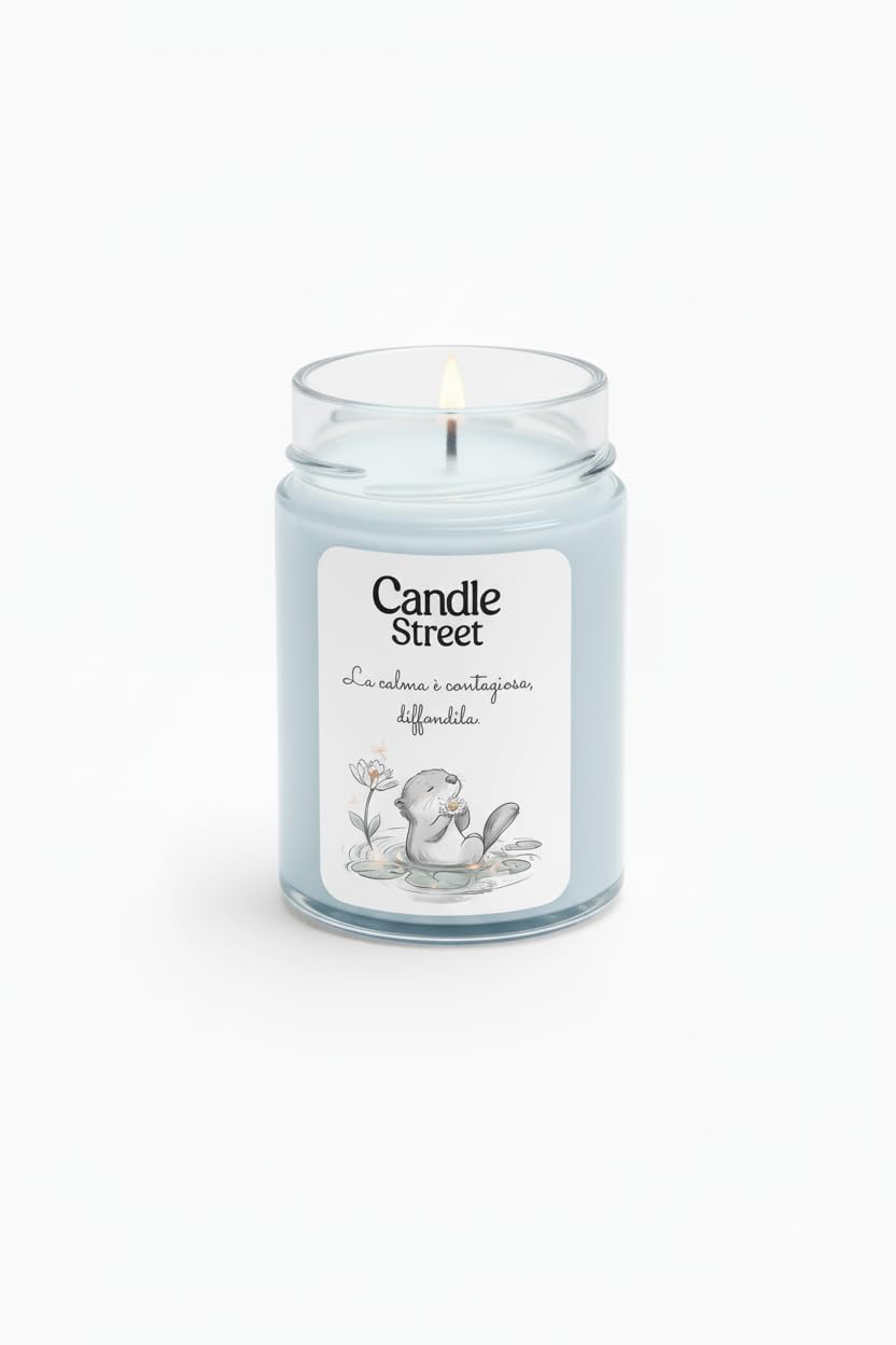 Candle Street | La Calma - entspannende Noten | handgemachte Duftkerze | Duft aus Baumwolle, Frangipani und weißem Moschus | 500 g | Lange Brenndauer 100 h | Vegan, hergestellt in Italien, Relax und