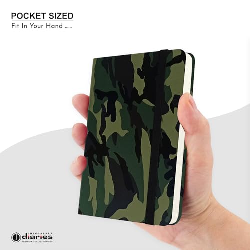 Image of Jhingalala Diaries - Hardbound Leather Cover Pocket Size Corporate Executive Diary Notebook I Pocket Diary For Men and Women I A6 Size I 80gsm Paper I 192 Ruled Pages (Military)
