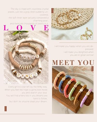 Image of 20,000 Pcs Clay Beads Bracelet Making Kit, 120 Colors 6 Boxes Polymer Beads Spacer Heishi Beads & Jewelry Kit with Pendant Charms Elastic Strings, Crafts Gift for Kids Adults