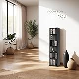 TecTake® CD Storage Unit in Wooden Look with 6 Adjustable Shelves, Versatile Bookcase for CDs, DVDs, Books, Video Games, Compact & Sturdy Shelving Unit for Living Room, Bedroom & Hallway - Black - Image 7