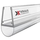 KRAUS® Duschtürdichtung [2m] für 6-8mm Glas - Duschdichtung für waagerechte & senkrechte Montage [DD-1] für Türfalz, Bodenschwelle - Transparente Duschdichtungen für Duschtüren