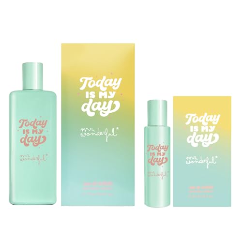 MR WONDERFUL - Today Is My Day, Colonia Mujer, Promoción 75 ml + 30 ml, Pack 2 Productos, Perfume Formato Spray, Eau de Toilette Natural y Femenina, Aroma Cítrico y Floral, Fragancia Fresca y Duradera