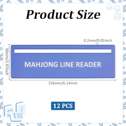 12 piezas Mahjong Line Finder guía con ranura para reglas plástico miniatura 2