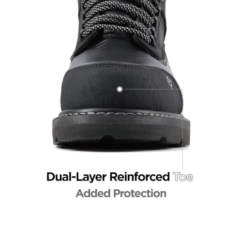 Image of SUREWAY Men's 6 Inch Waterproof Soft /Composite Toe Leather Work Boots | crazy horse leather, slip resistant, classic lace-up,durable, construction, industrial, roofing and landscaping safety
