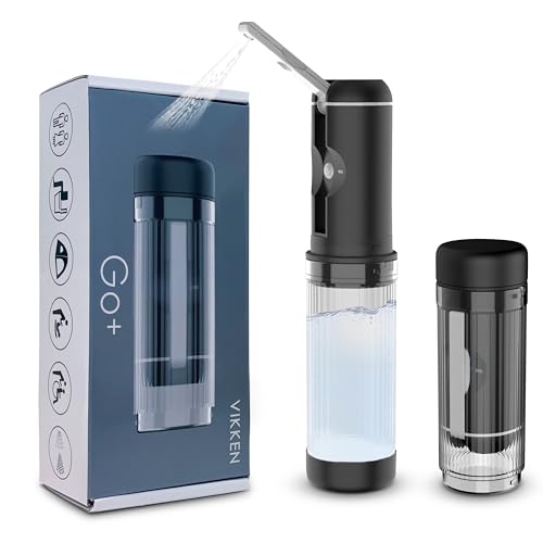 VIKKEN® Travel Bidet USB-Type C Electric Rechargeable Mobile Handheld Ultra Strong Water Spray Personal Hygiene Self Care for Men & Women, Go+ 200ml Classic Trim