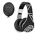PowerLocus Wireless Bluetooth Over-Ear Stereo Foldable Headphones, Wired Headsets Noise Cancelling with Built-in Microphone for iPhone, Samsung, LG, iPad (Black/Silver)