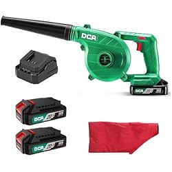 DCA 20V Brushless Blower Cordless Mini Hand Electric Vacuum,Lightweight Sweeper Vacuum with 2 Battery,Portable for Lawn Care/Dust/Pet Hair/Dust/Small Trash