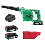 DCA 20V Brushless Blower Cordless Mini Hand Electric Vacuum,Lightweight Sweeper Vacuum with 2 Battery,Portable for Lawn Care/Dust/Pet Hair/Dust/Small Trash
