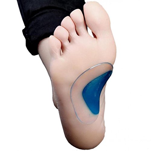 Silicone Adhesive Arch Support Shoe Pads Inserts for Flat Feet Correction Set of 2 Pairs Reusable