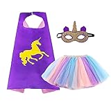 U-ParBoo Superhero Capes, Costume for Girls Unicorn Princess Dress Up Costumes Unicorn Tutu Christmas Halloween Cosplay Birthday Gifts Party Favors Purple