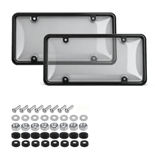 2-Pack License Plate Cover Frames Protector Combo, Clear Plate Frame