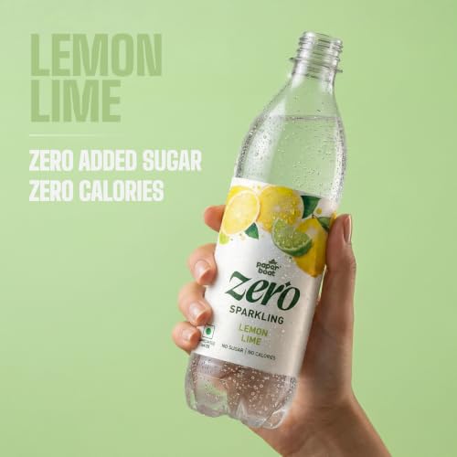 Image of Paper Boat Zero Lemon Lime Sparkling (Soda) Water - Pack of 4, 600 ml Each | Zero Sugar, Zero Calories | Sugar Free | Flavoured Carbonated Water | No Aspartame