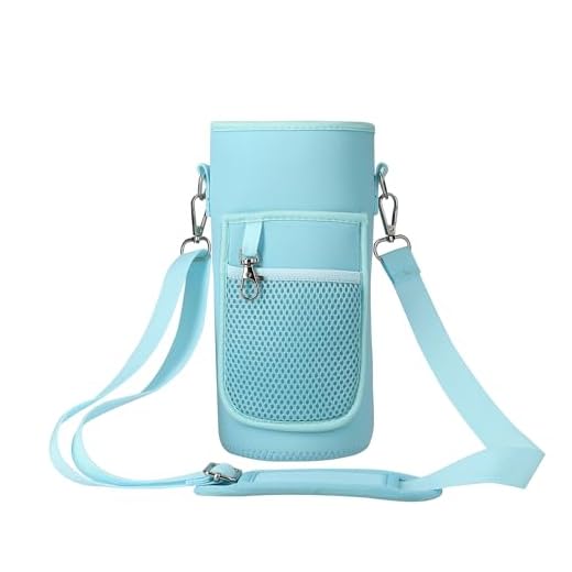 kwmobile Estuche para Botella de Neopreno - Funda para Botellas de hasta 2 litros con Correa Ajustable y Bolsillos - Azul