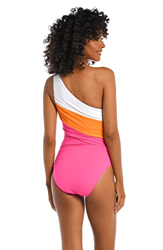 La Blanca Women's One Piece Swimsuit Single Shoulder Tummy Control Bathing Suit2