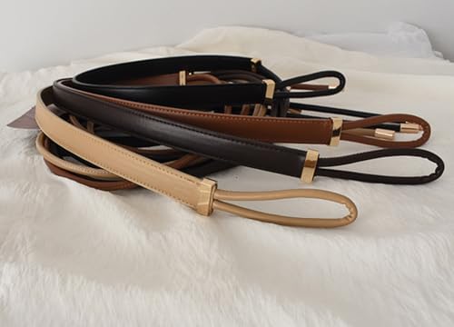 Women PU Leather Tie Rope Belt Double Strap Skinny Belts3