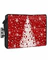 DecorLovee Outdoor TV Cover 80 to 85 Inches Weatherproof & Waterproof, Red Christmas Tree Outdoor TV Enclosure with Remote Control Pocket, Vintage Balls Snowflake Xmas Tree TV Screen Protectors
