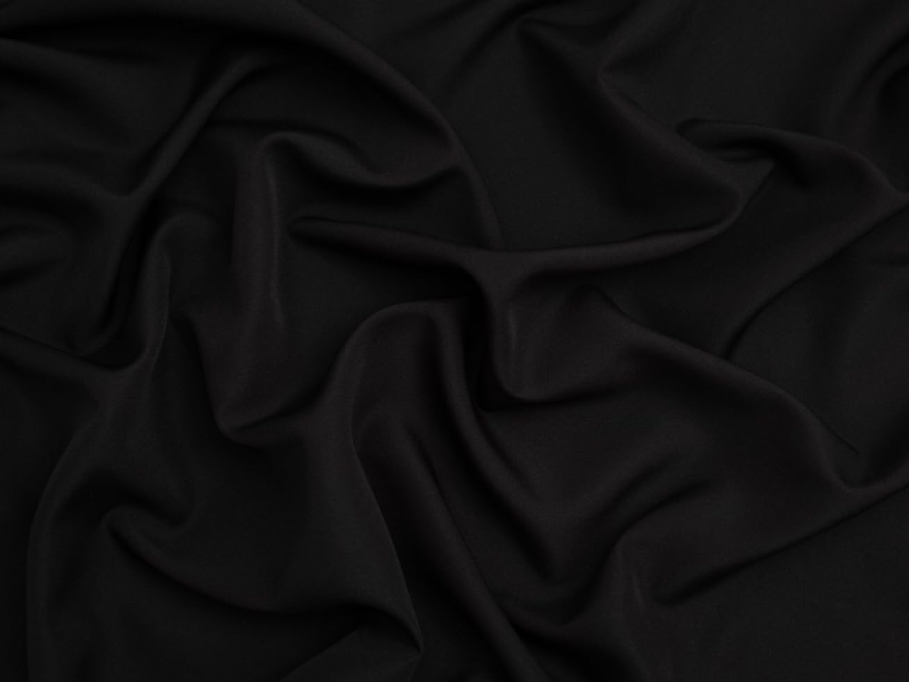 Minerva Black Core Range Soft Touch Crepe Apparel & Dress Fabric - Lightweight & Suitable For Dressmaking - Approx Width: 110Cm / 44" - Sold Per Metre