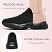 LDJ Womens Lightweight Slip on Walking Shoes Comfort Breathable Nurse Shoe Mesh Sock Casual Fashion Tennis Running Sneakers Black