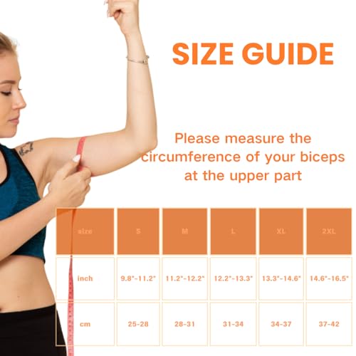 Copper Bicep Compression Sleeve 1 Pair,Bicep Tendonitis Brace,Triceps Sleeves for Upper Arm Support,Weightlifting,Fit for Men and Women (GOLD, Large)2