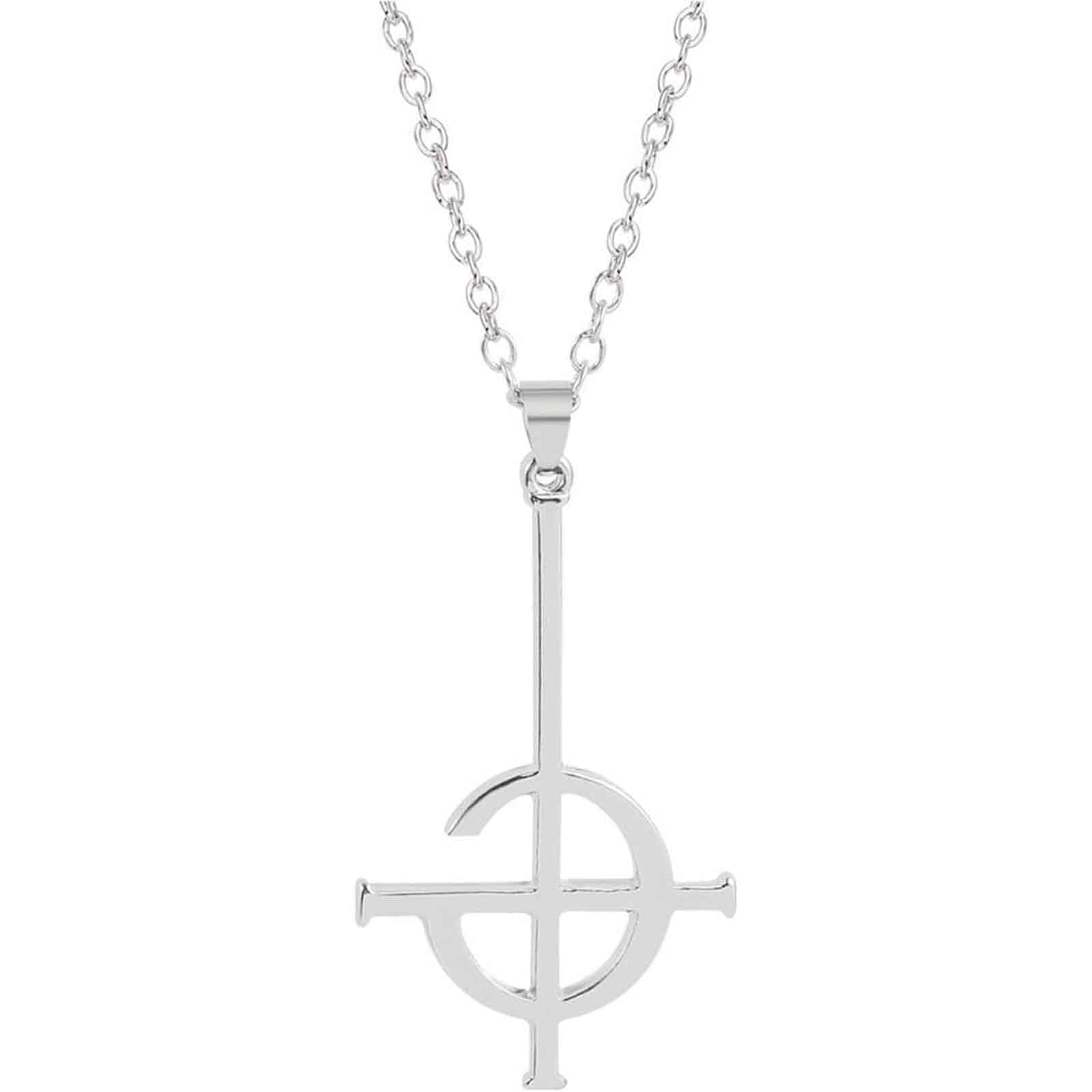 Titanium steel jewelry Punk ghost ghost rock cross stainless steel pendant necklace ghost band merchandise