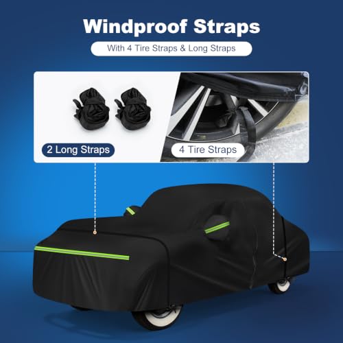 Image of QUNSUNUS Car Cover for Ford Deluxe 1937-1940 Sedan /Coupe with Cotton Lining | Waterproof Outdoor All Weather Deluxe Car Covers, Heavy 420D Oxford Full Deluxe Cover, with Zipper and Adjustable Straps