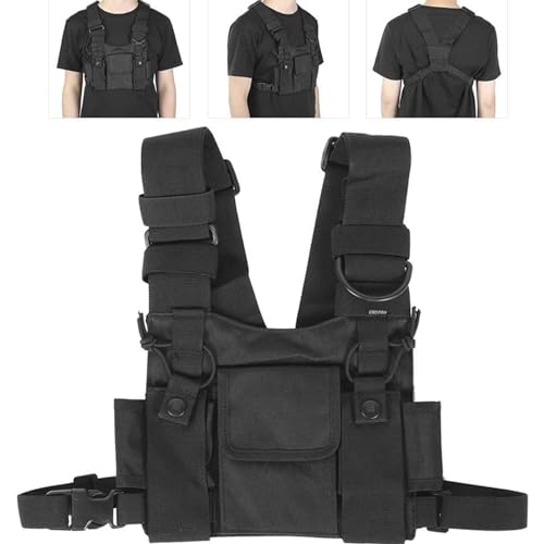 Croogo BDB01-1 Chest Rig Walkie Talkie Vest Universal Hands Free Two Way Radio Front Pack Pouch Hiphop/Harness Bag thumb #7